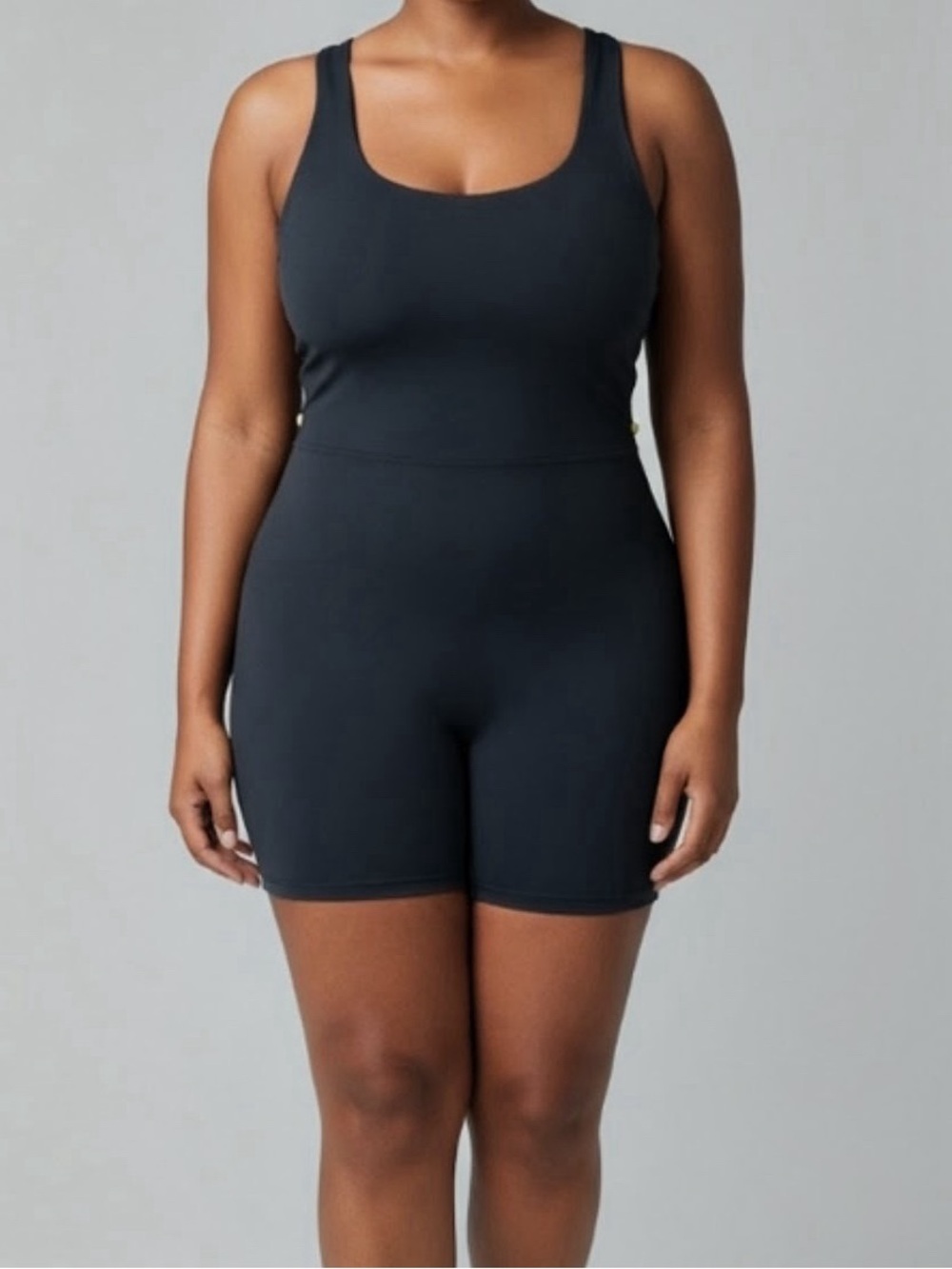 LAUNDRY by Shelli Segal Black Sleeveless Biker Short Unitard Romper--NWT--XL